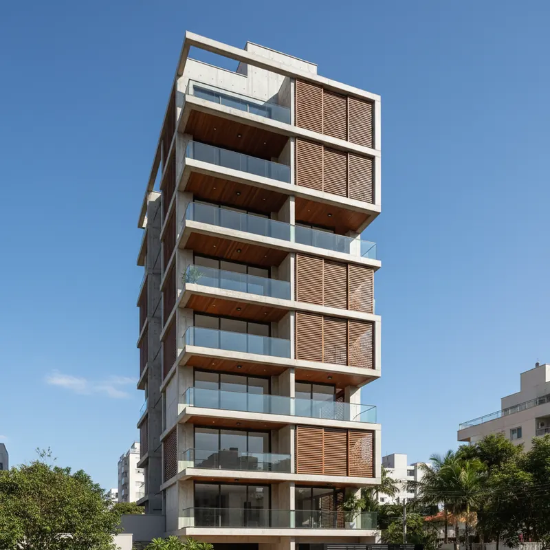 Residencial 8 pavimentos · Aparecida de Goiânia/GO — projeto do Eng. Fábio Junior Martins